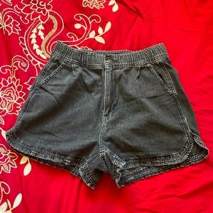 American Eagle Black Denim Mom Short